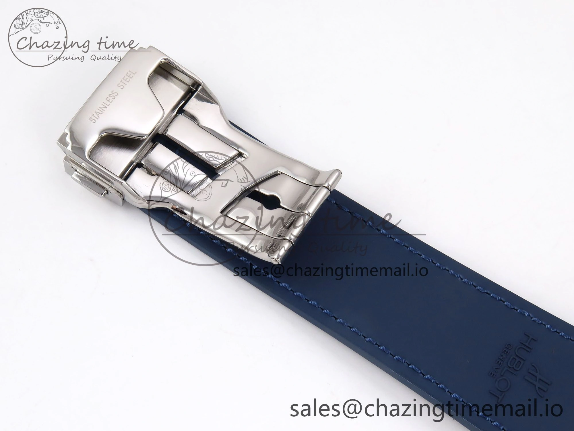 Classic Fusion 42mm SS JJF 1:1 Best Edition Blue Dial on Blue Gummy Leather Strap