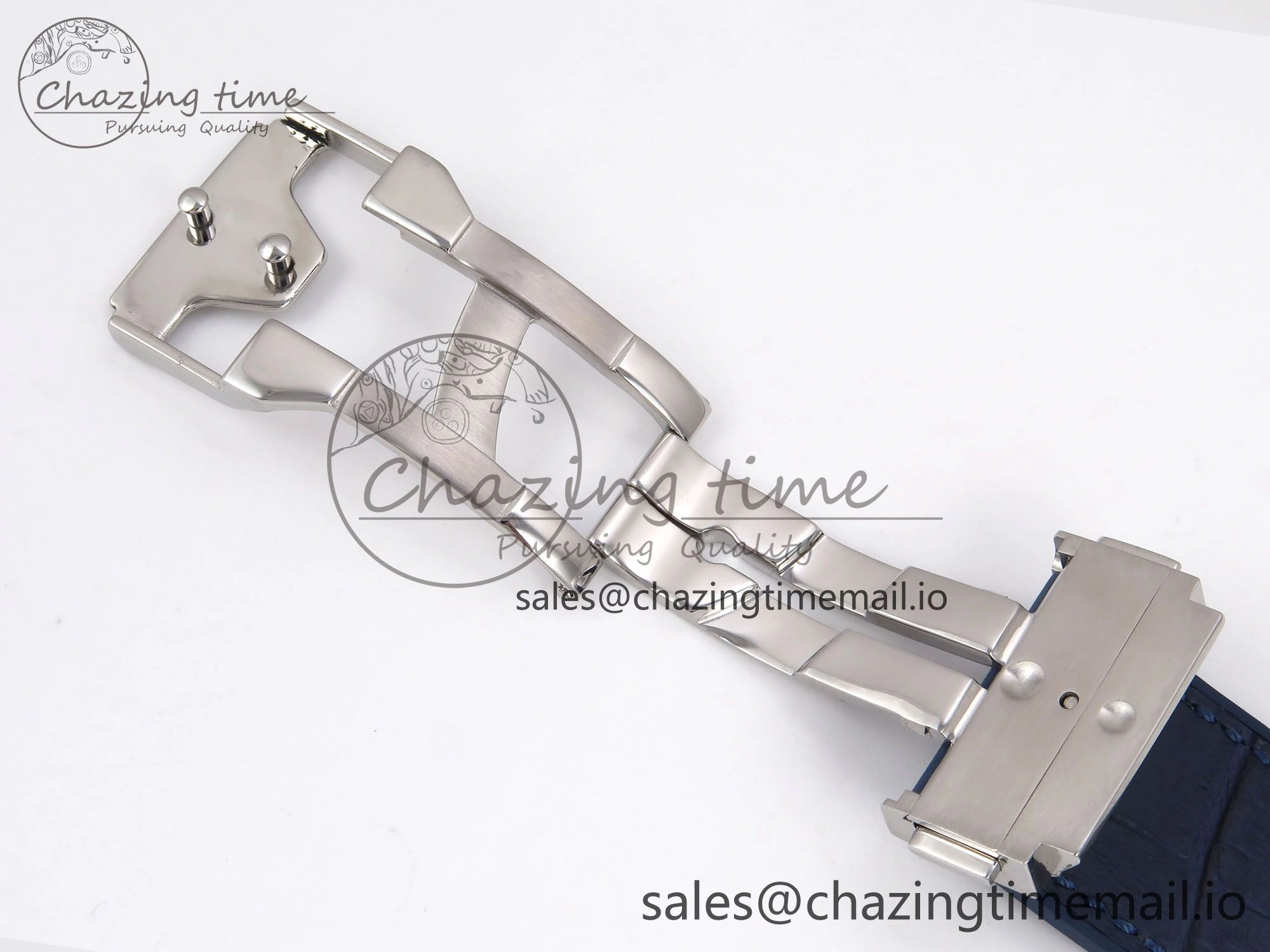 Classic Fusion 42mm SS JJF 1:1 Best Edition Blue Dial on Blue Gummy Leather Strap