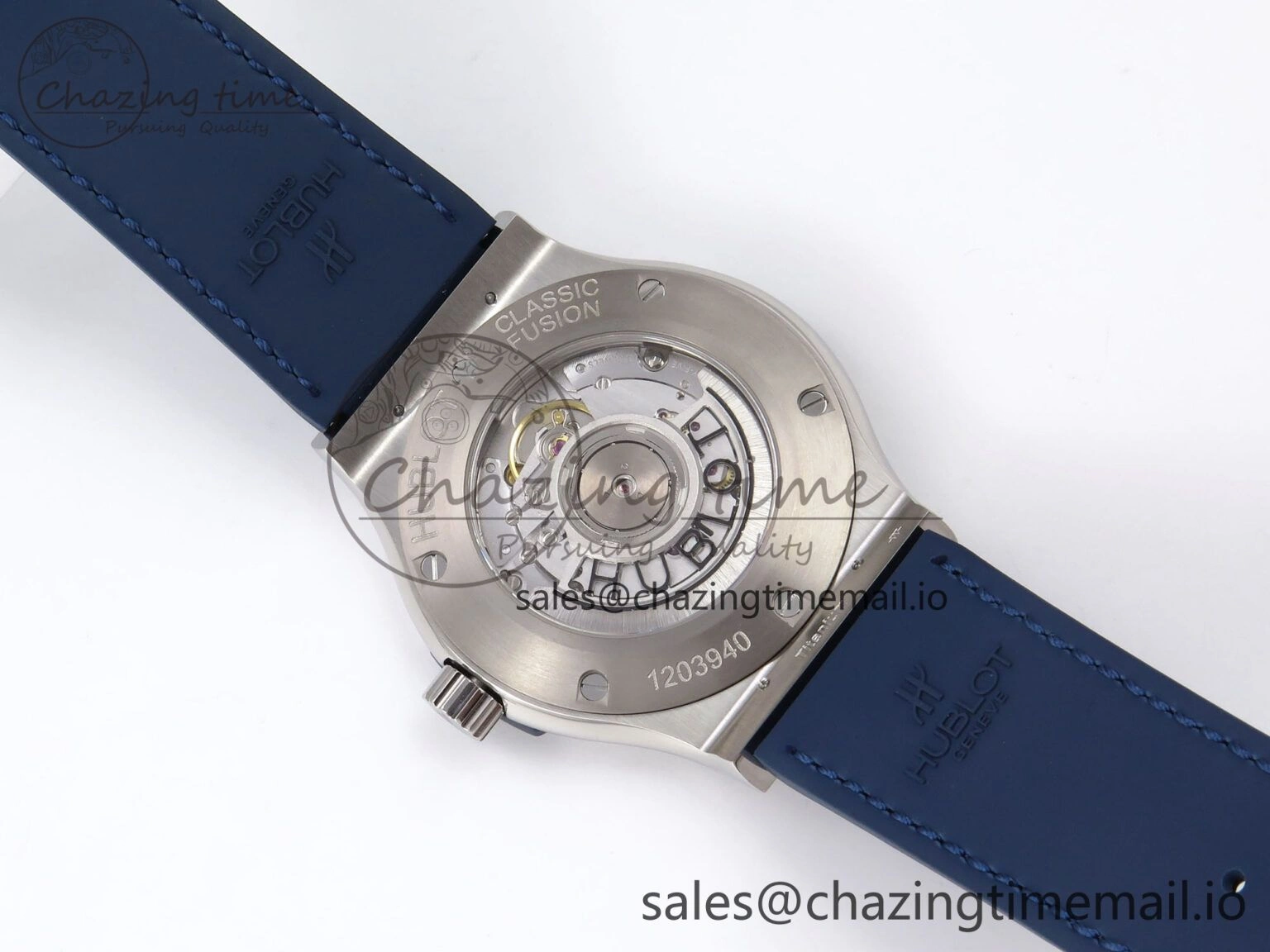 Classic Fusion 42mm SS JJF 1:1 Best Edition Blue Dial on Blue Gummy Leather Strap