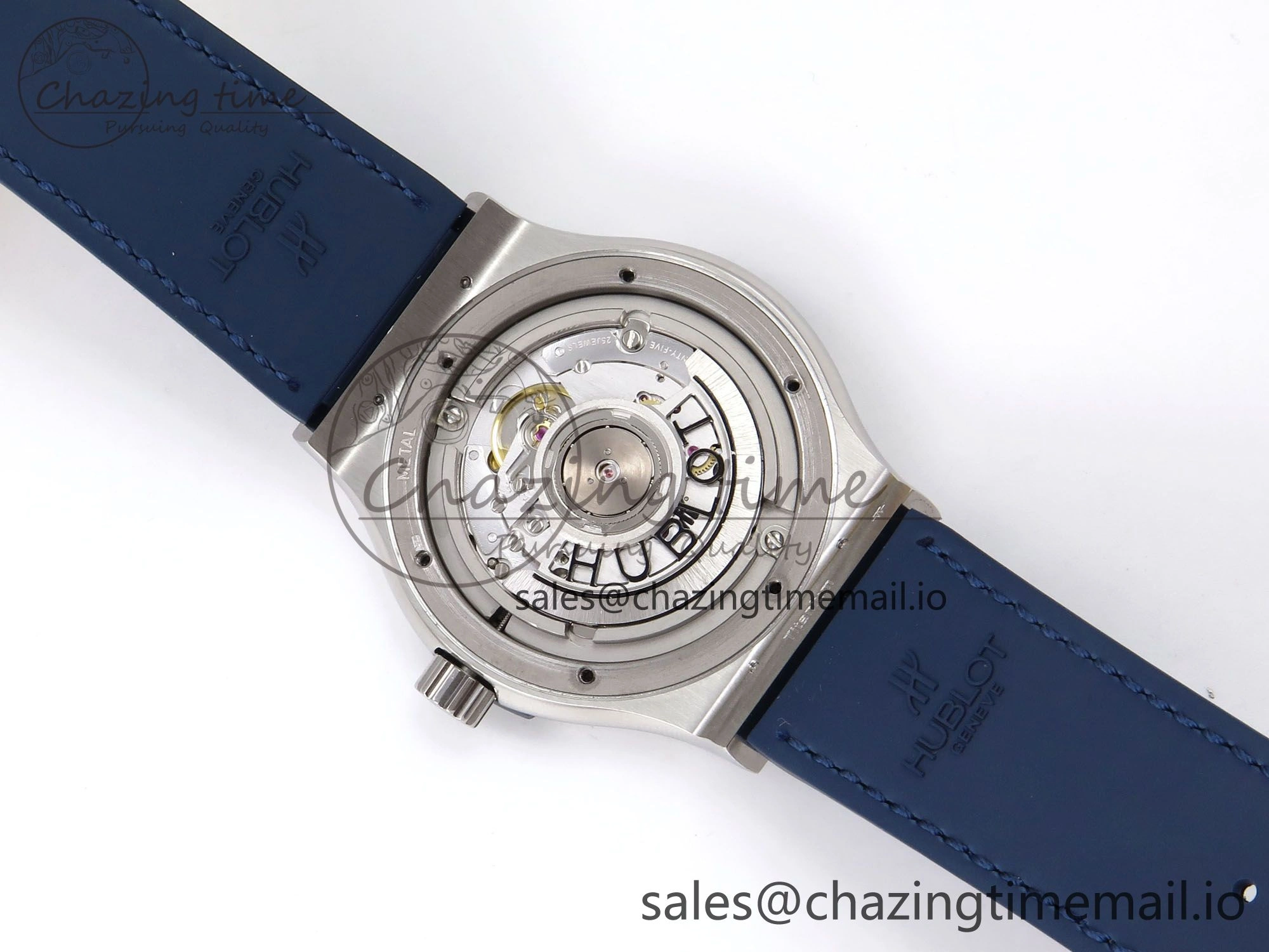 Classic Fusion 42mm SS JJF 1:1 Best Edition Blue Dial on Blue Gummy Leather Strap