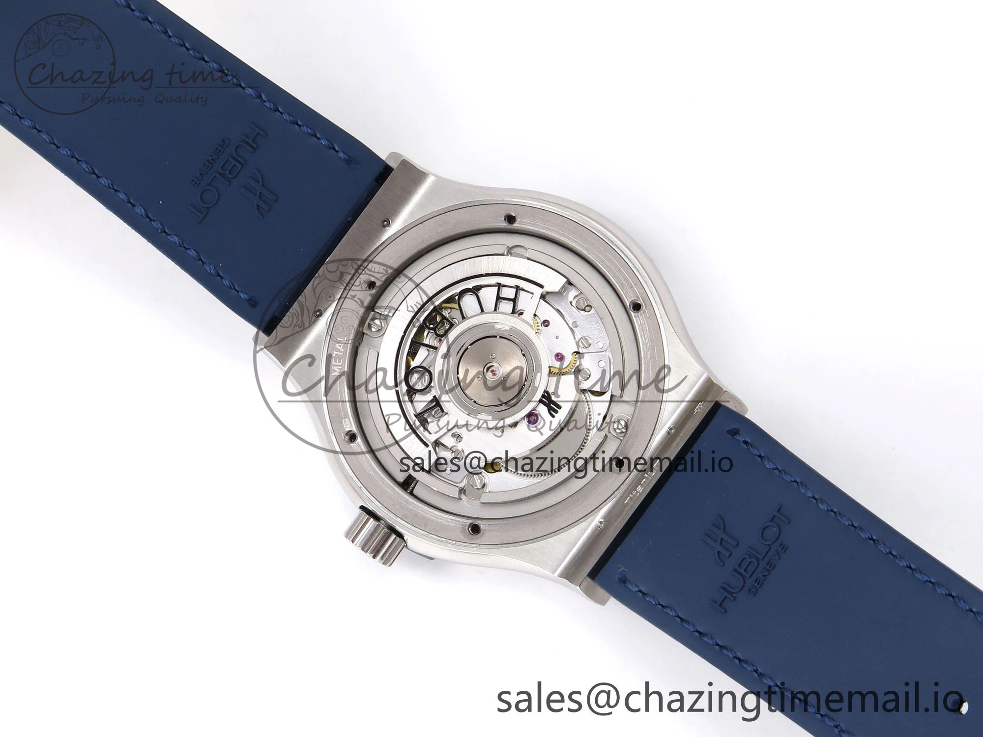 Classic Fusion 42mm SS JJF 1:1 Best Edition Blue Dial on Blue Gummy Leather Strap