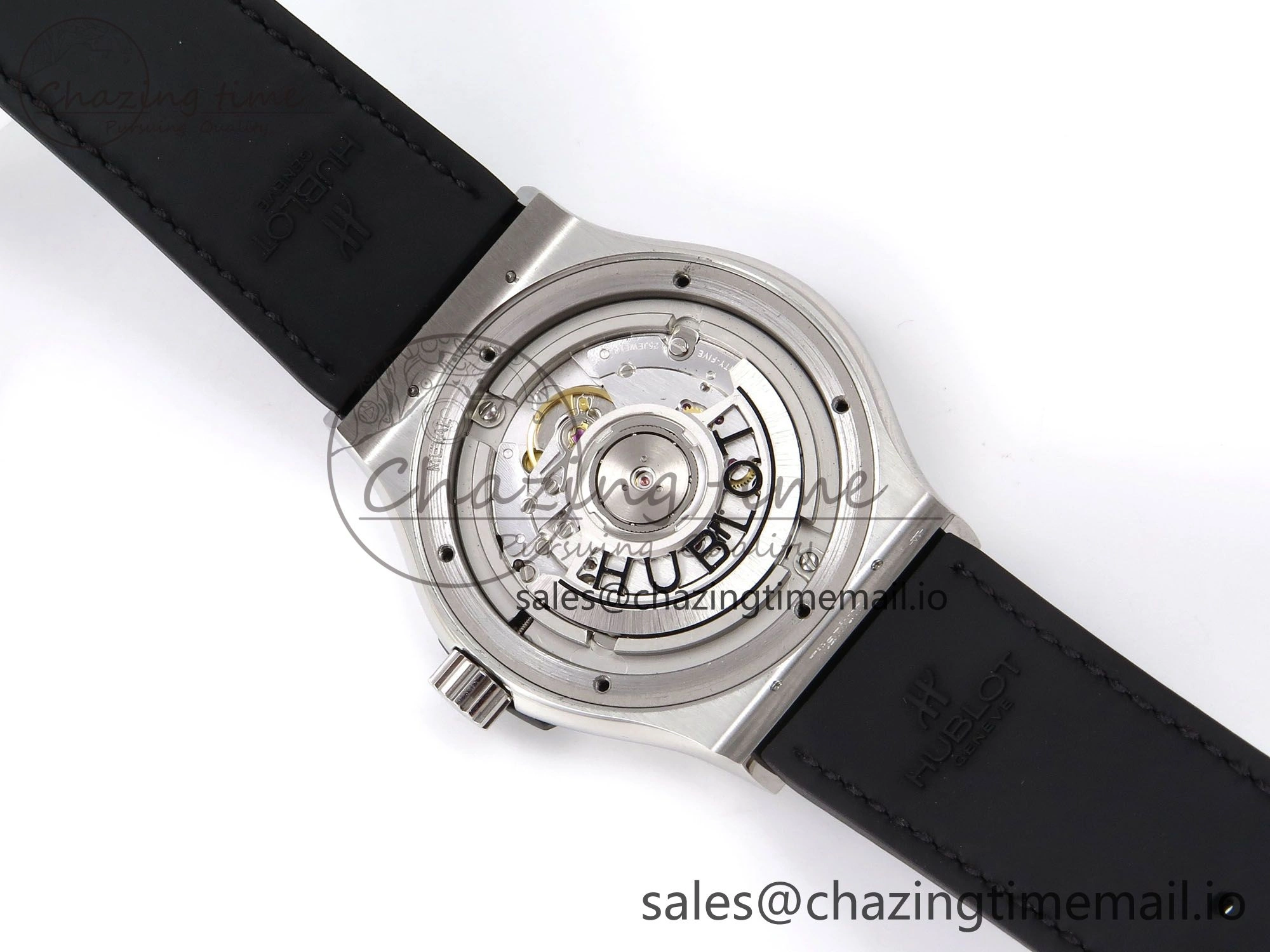 Classic Fusion 42mm SS JJF 1:1 Best Edition Gray Dial on Black Gummy Leather Strap