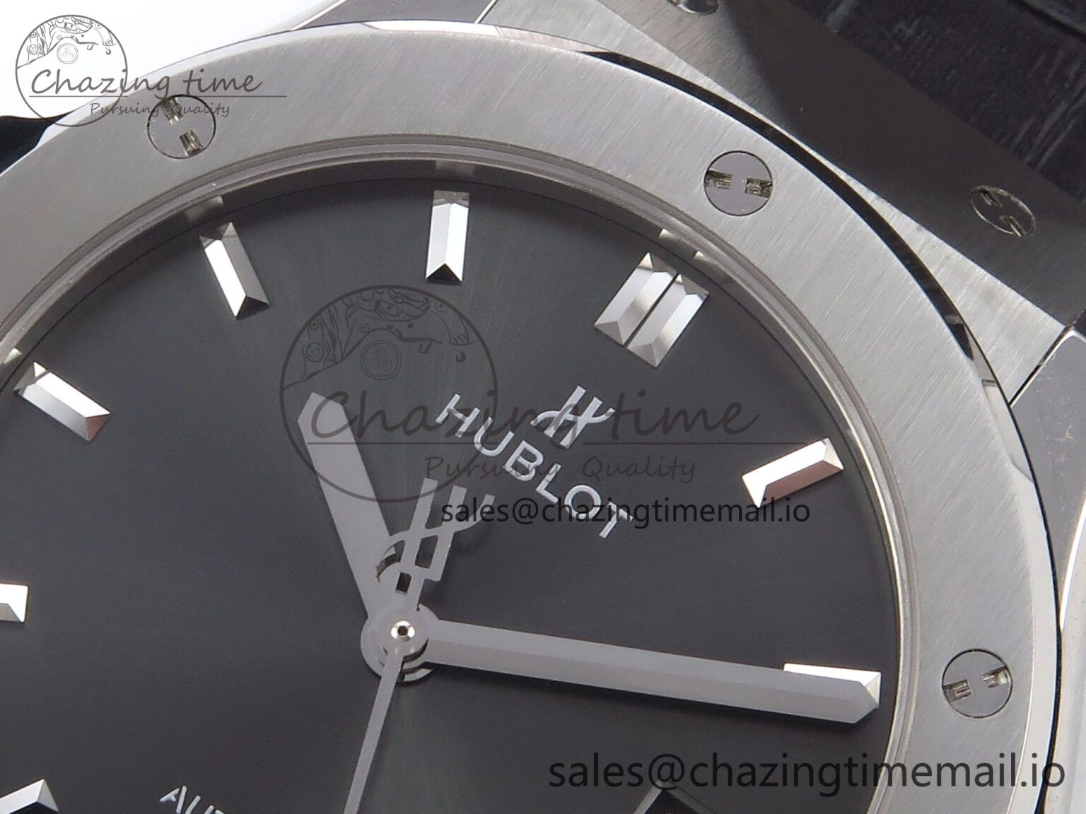 Classic Fusion 42mm SS JJF 1:1 Best Edition Gray Dial on Black Gummy Leather Strap