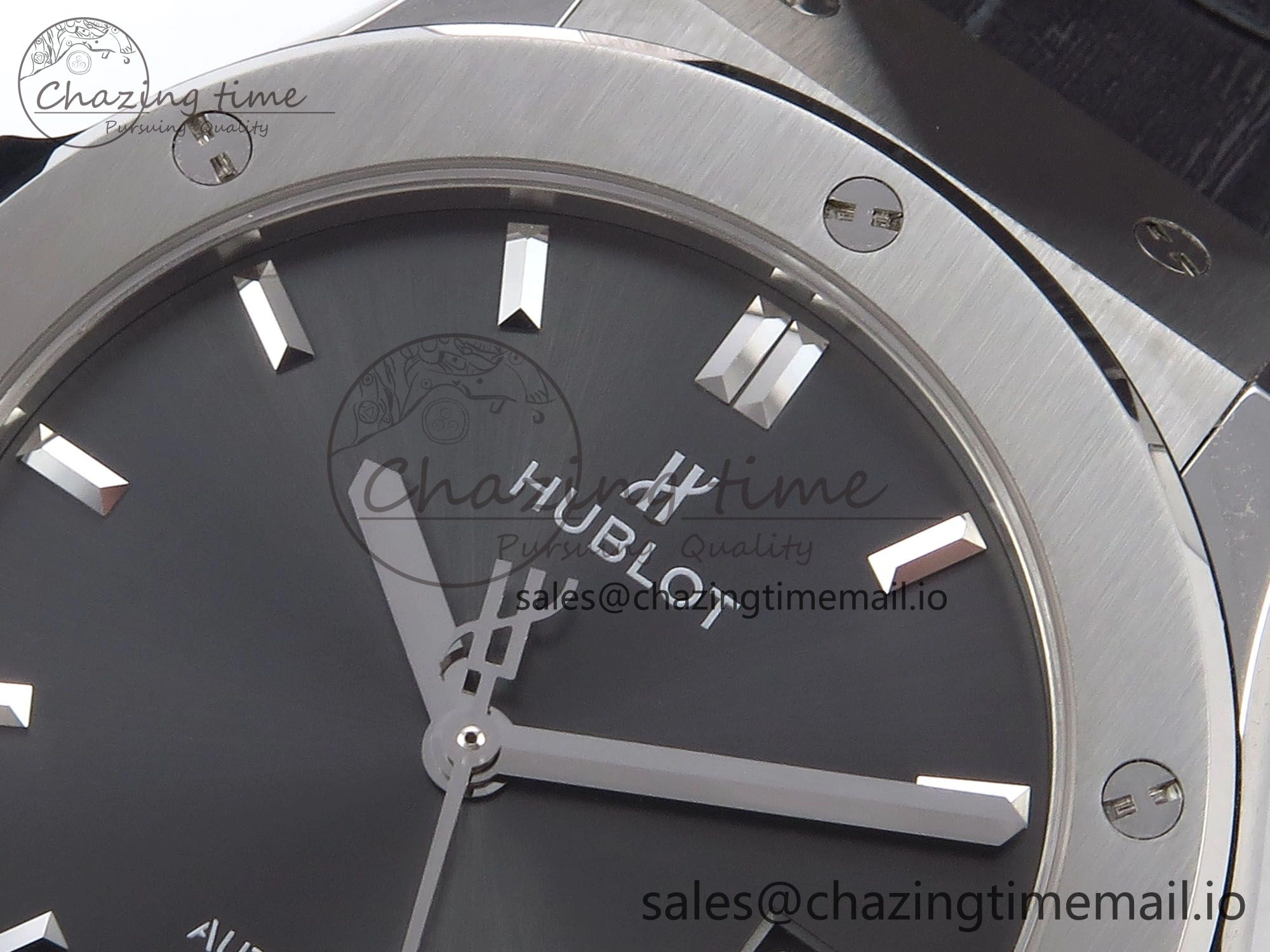 Classic Fusion 42mm SS JJF 1:1 Best Edition Gray Dial on Black Gummy Leather Strap