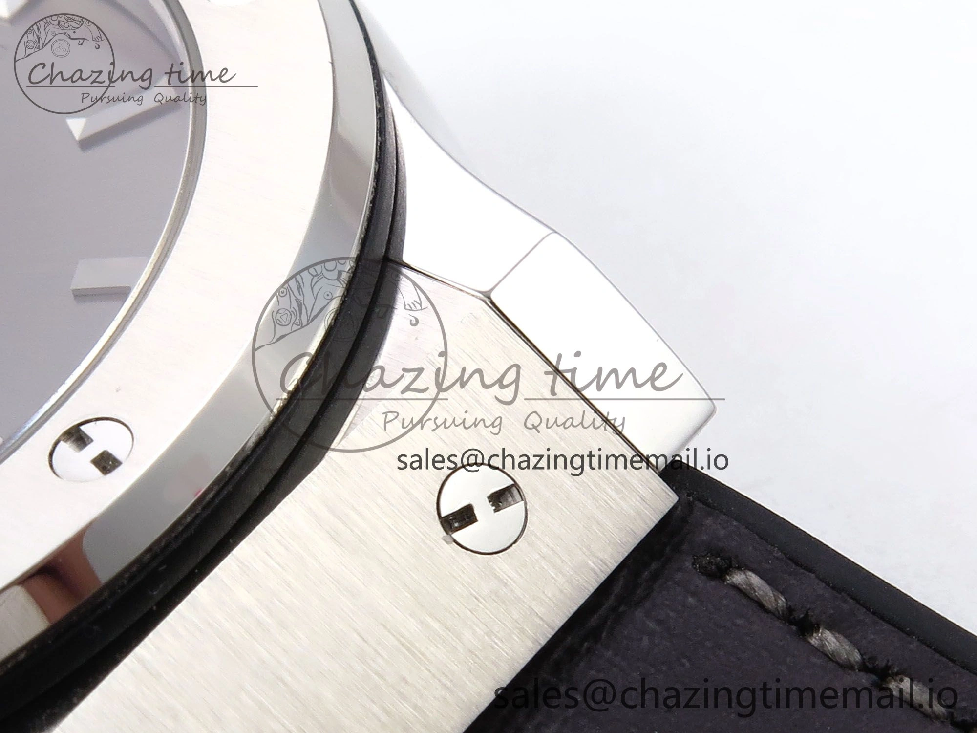 Classic Fusion 42mm SS JJF 1:1 Best Edition Gray Dial on Black Gummy Leather Strap