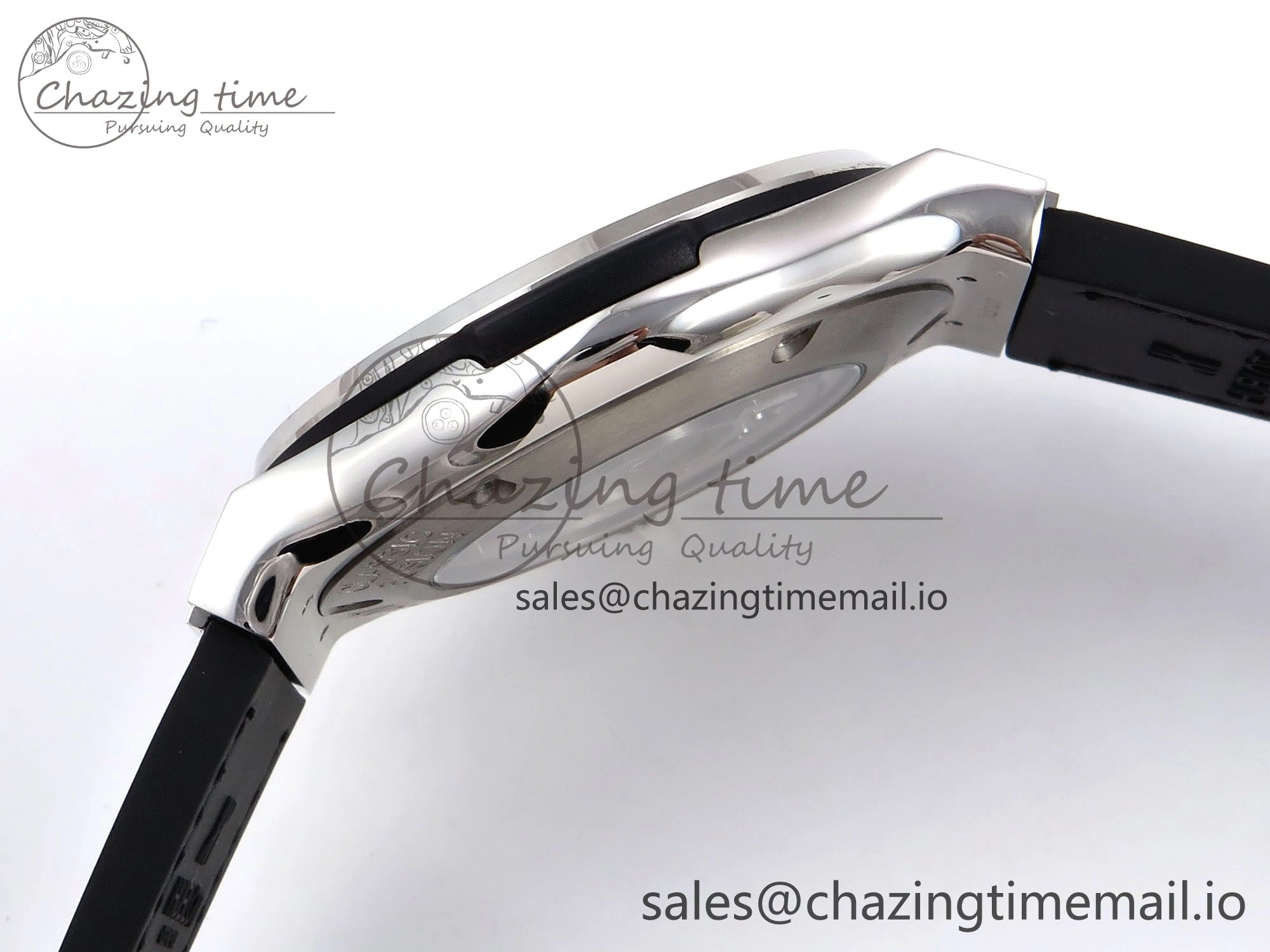 Classic Fusion 42mm SS JJF 1:1 Best Edition Gray Dial on Black Gummy Leather Strap