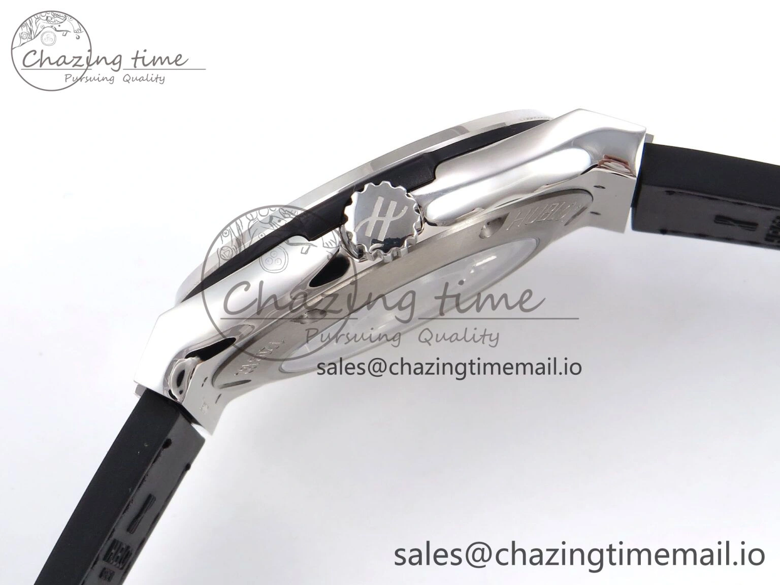 Classic Fusion 42mm SS JJF 1:1 Best Edition Gray Dial on Black Gummy Leather Strap