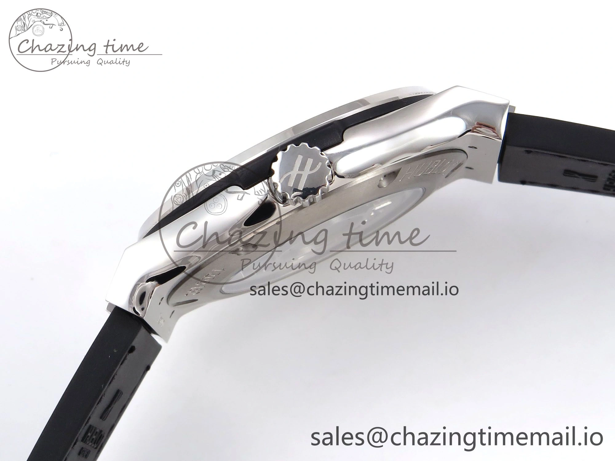 Classic Fusion 42mm SS JJF 1:1 Best Edition Gray Dial on Black Gummy Leather Strap