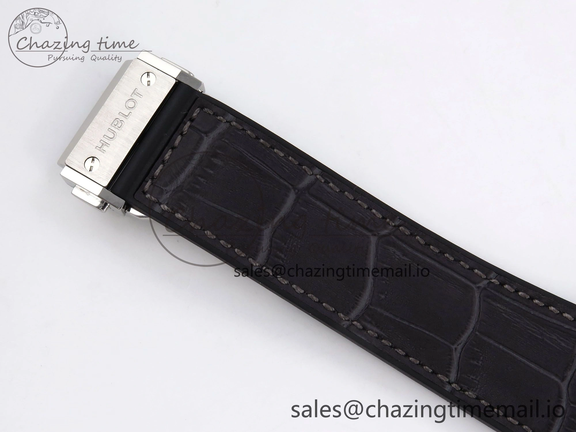 Classic Fusion 42mm SS JJF 1:1 Best Edition Gray Dial on Black Gummy Leather Strap