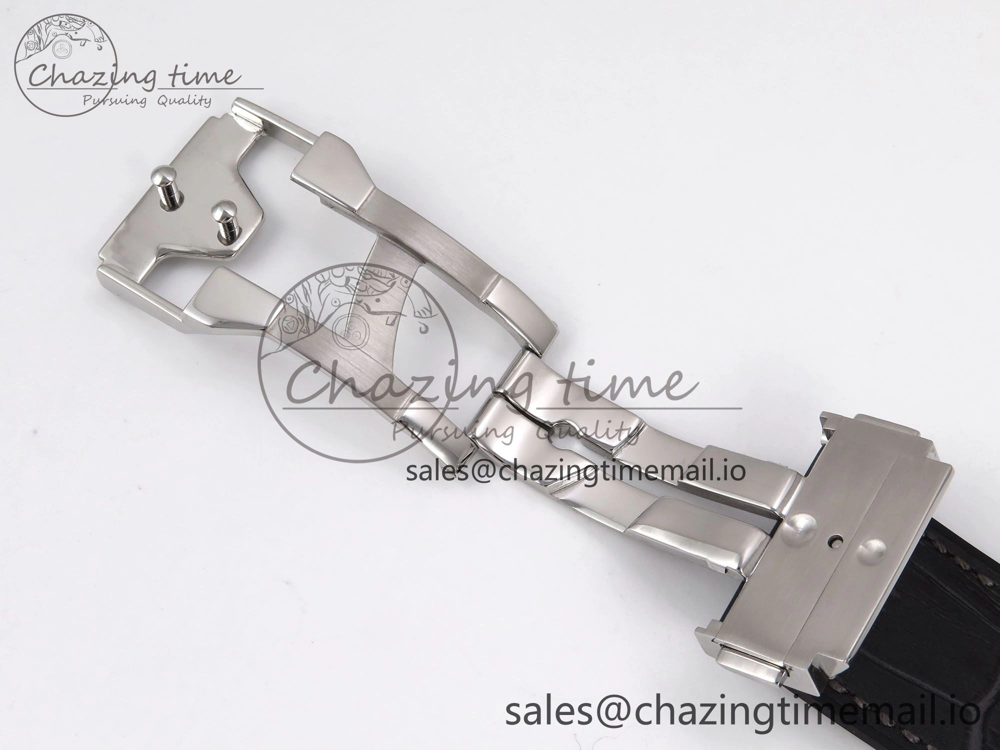 Classic Fusion 42mm SS JJF 1:1 Best Edition Gray Dial on Black Gummy Leather Strap