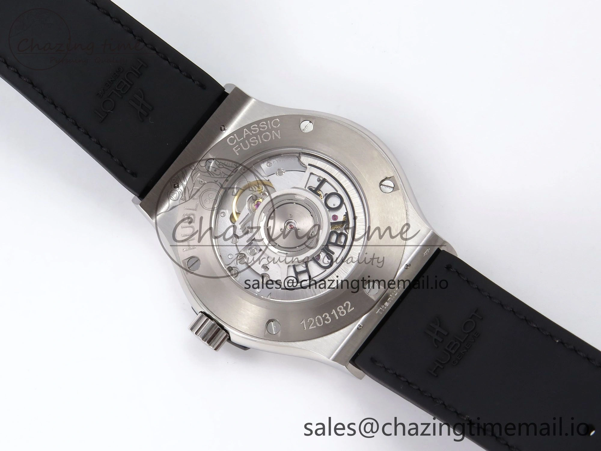 Classic Fusion 42mm SS JJF 1:1 Best Edition Gray Dial on Black Gummy Leather Strap