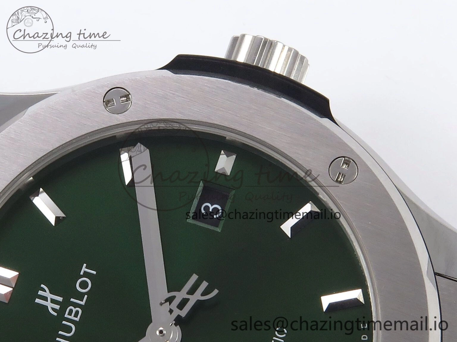 Classic Fusion 42mm SS JJF 1:1 Best Edition Green Dial on Green Gummy Leather Strap