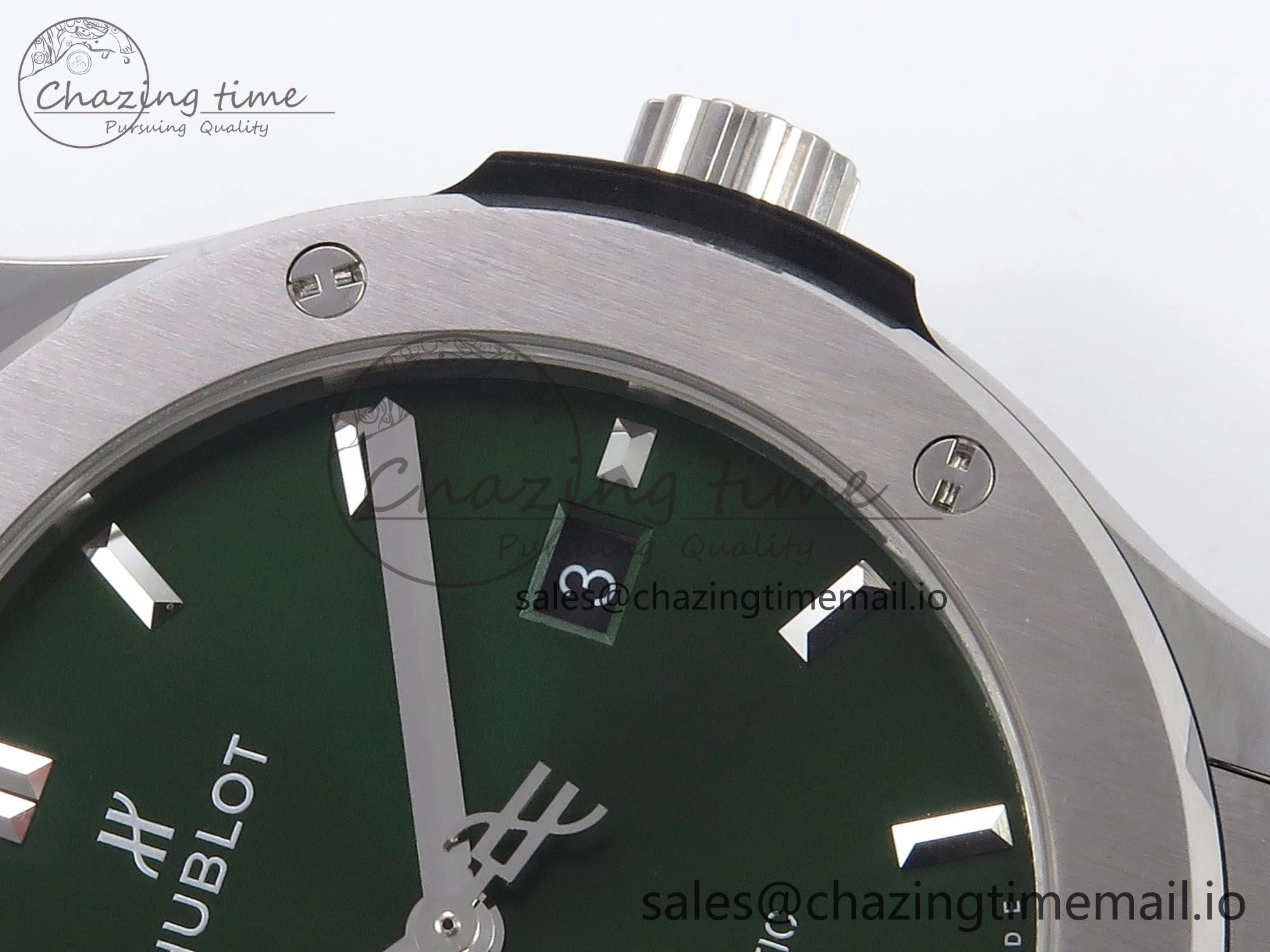 Classic Fusion 42mm SS JJF 1:1 Best Edition Green Dial on Green Gummy Leather Strap