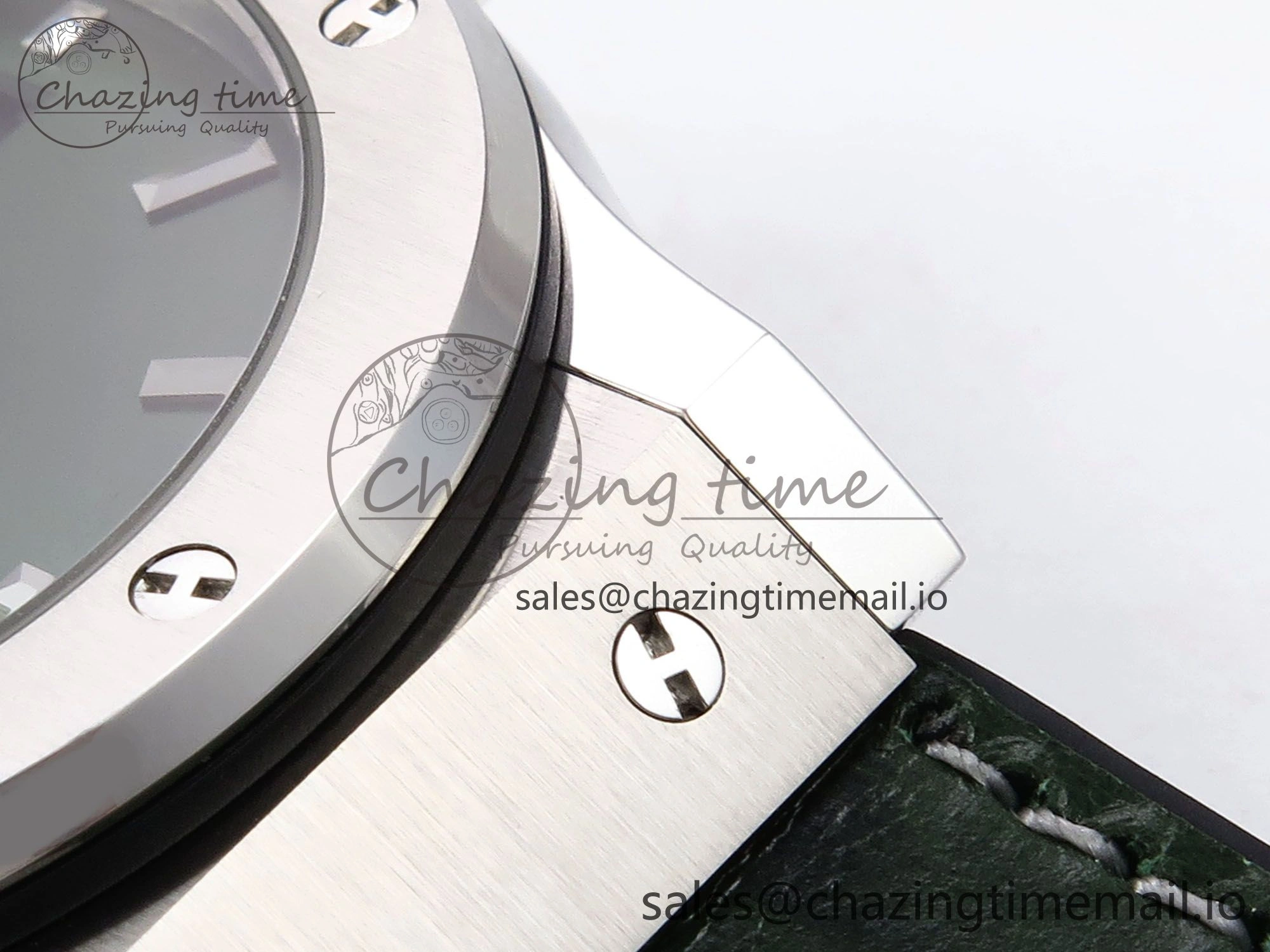 Classic Fusion 42mm SS JJF 1:1 Best Edition Green Dial on Green Gummy Leather Strap