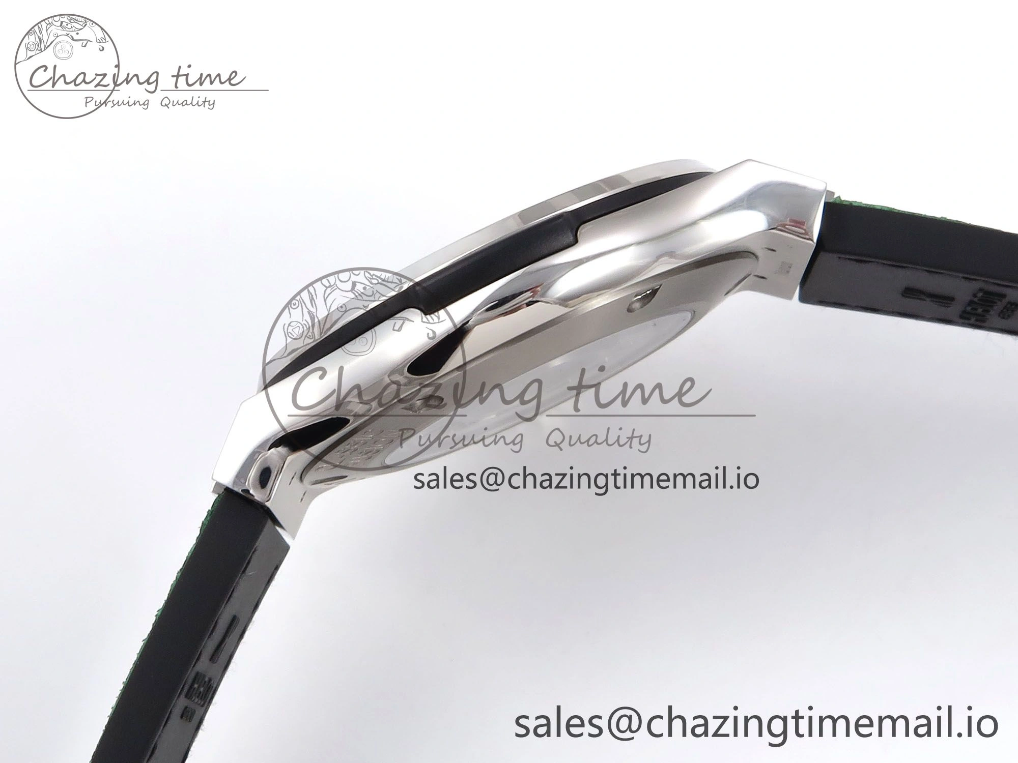 Classic Fusion 42mm SS JJF 1:1 Best Edition Green Dial on Green Gummy Leather Strap