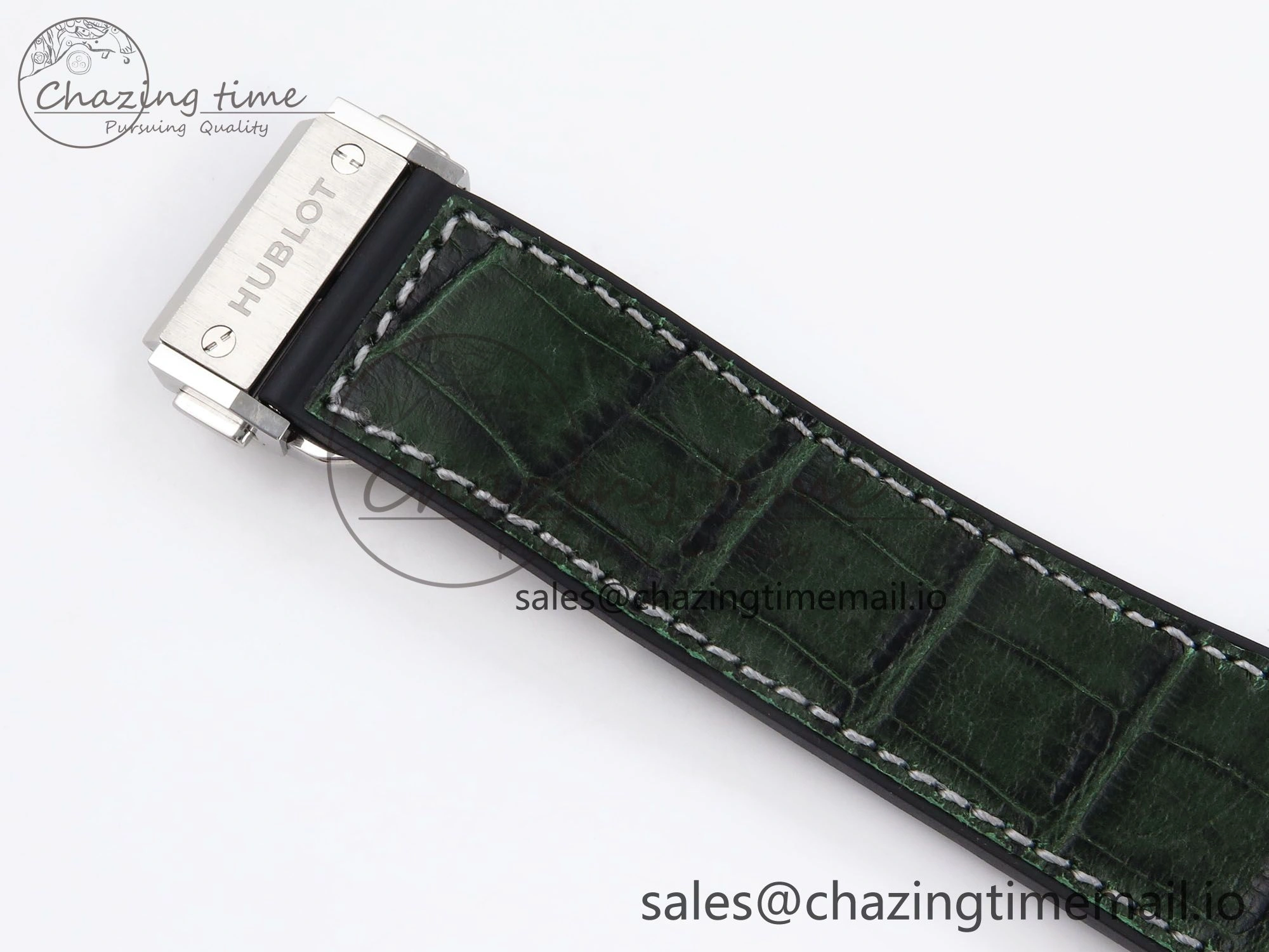 Classic Fusion 42mm SS JJF 1:1 Best Edition Green Dial on Green Gummy Leather Strap