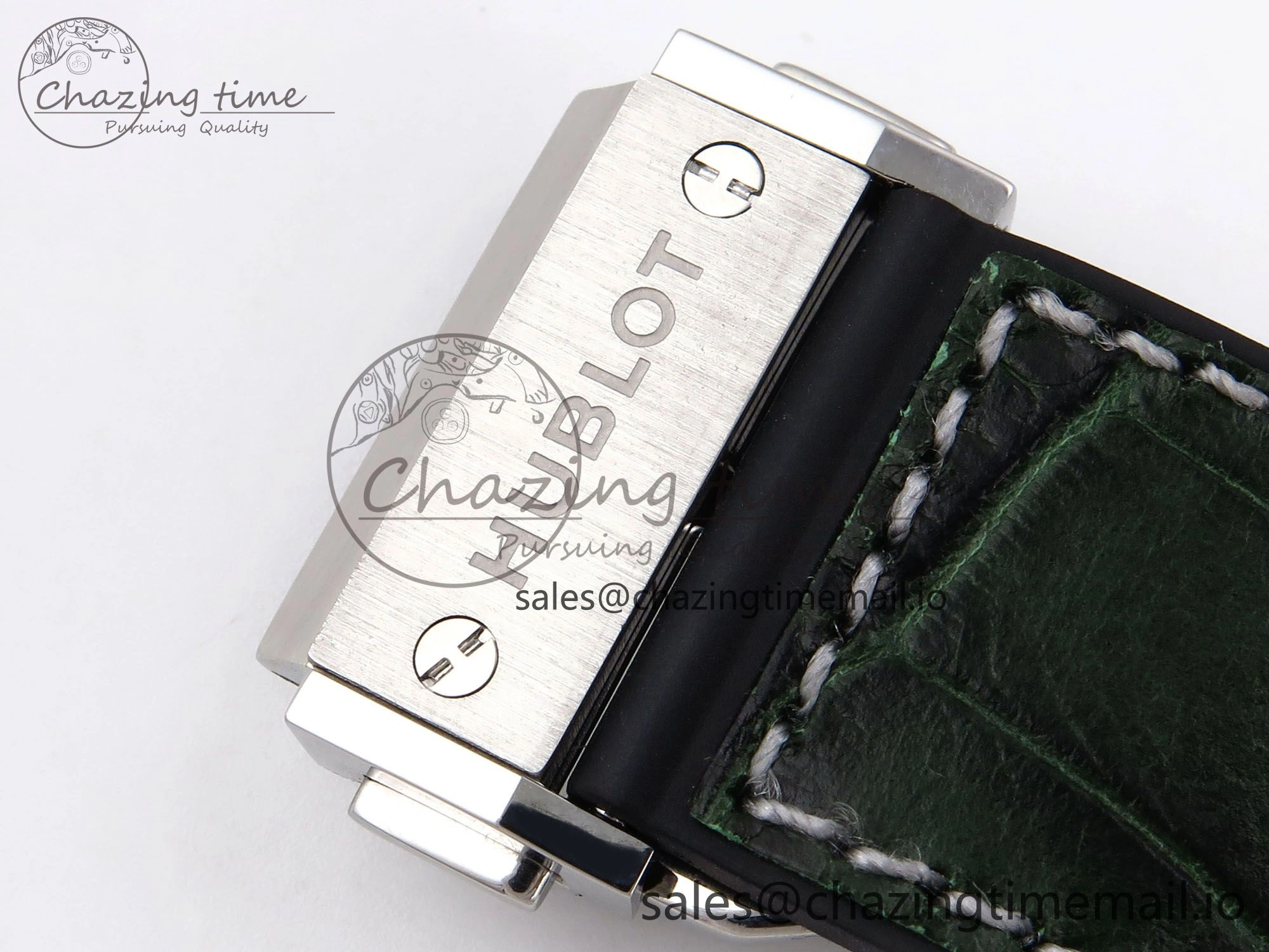 Classic Fusion 42mm SS JJF 1:1 Best Edition Green Dial on Green Gummy Leather Strap