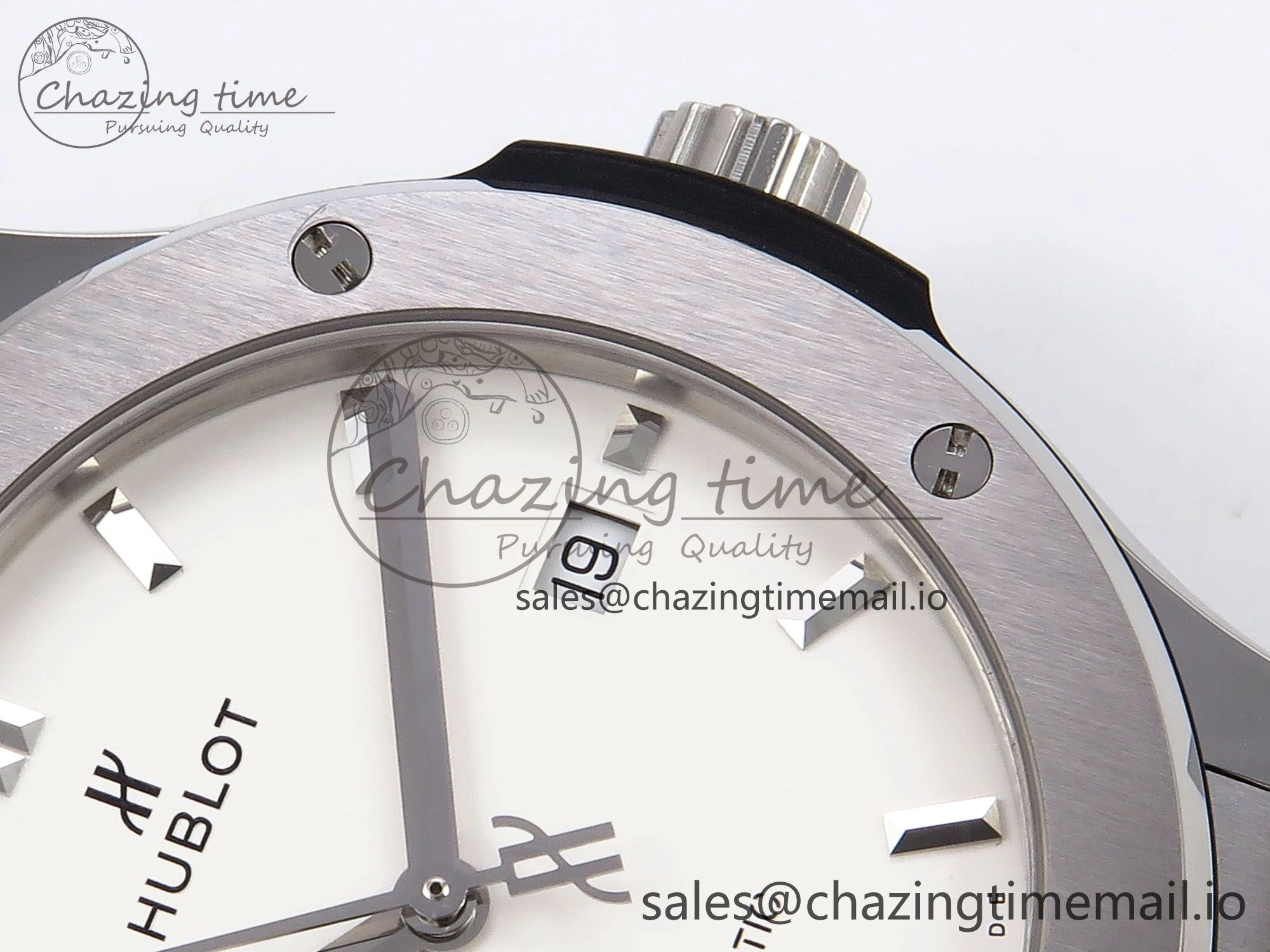 Classic Fusion 42mm SS JJF 1:1 Best Edition White Dial on Black Gummy Leather Strap