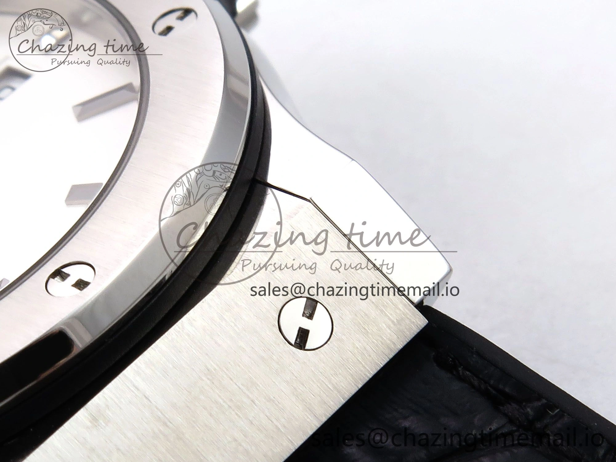 Classic Fusion 42mm SS JJF 1:1 Best Edition White Dial on Black Gummy Leather Strap