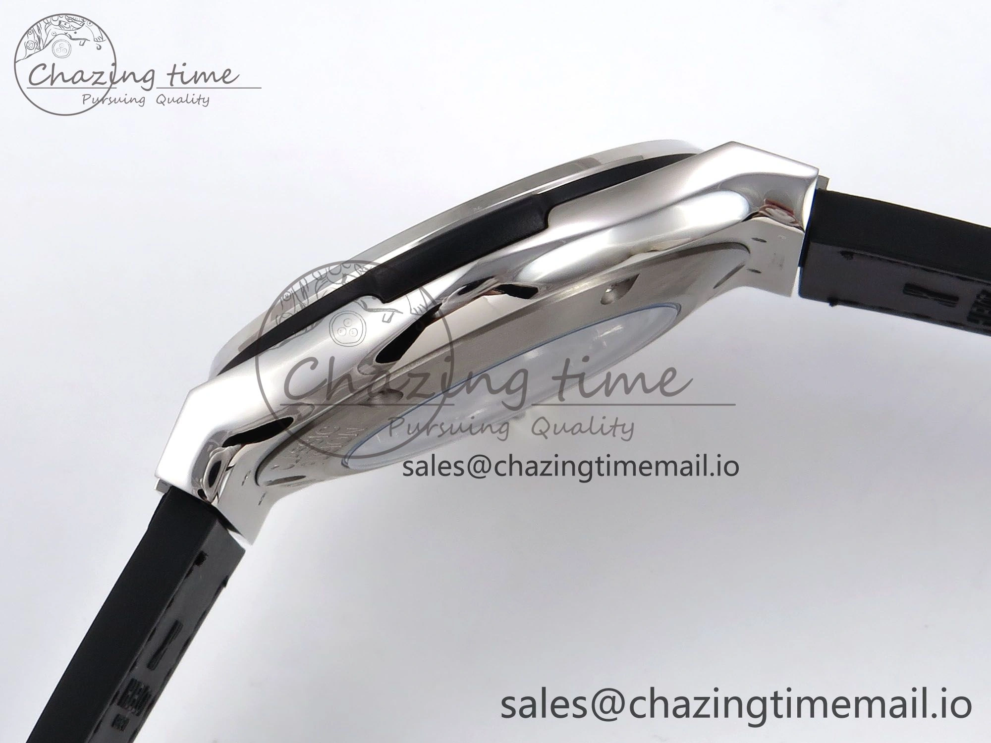 Classic Fusion 42mm SS JJF 1:1 Best Edition White Dial on Black Gummy Leather Strap