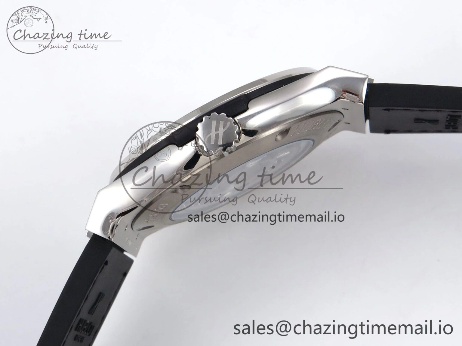 Classic Fusion 42mm SS JJF 1:1 Best Edition White Dial on Black Gummy Leather Strap