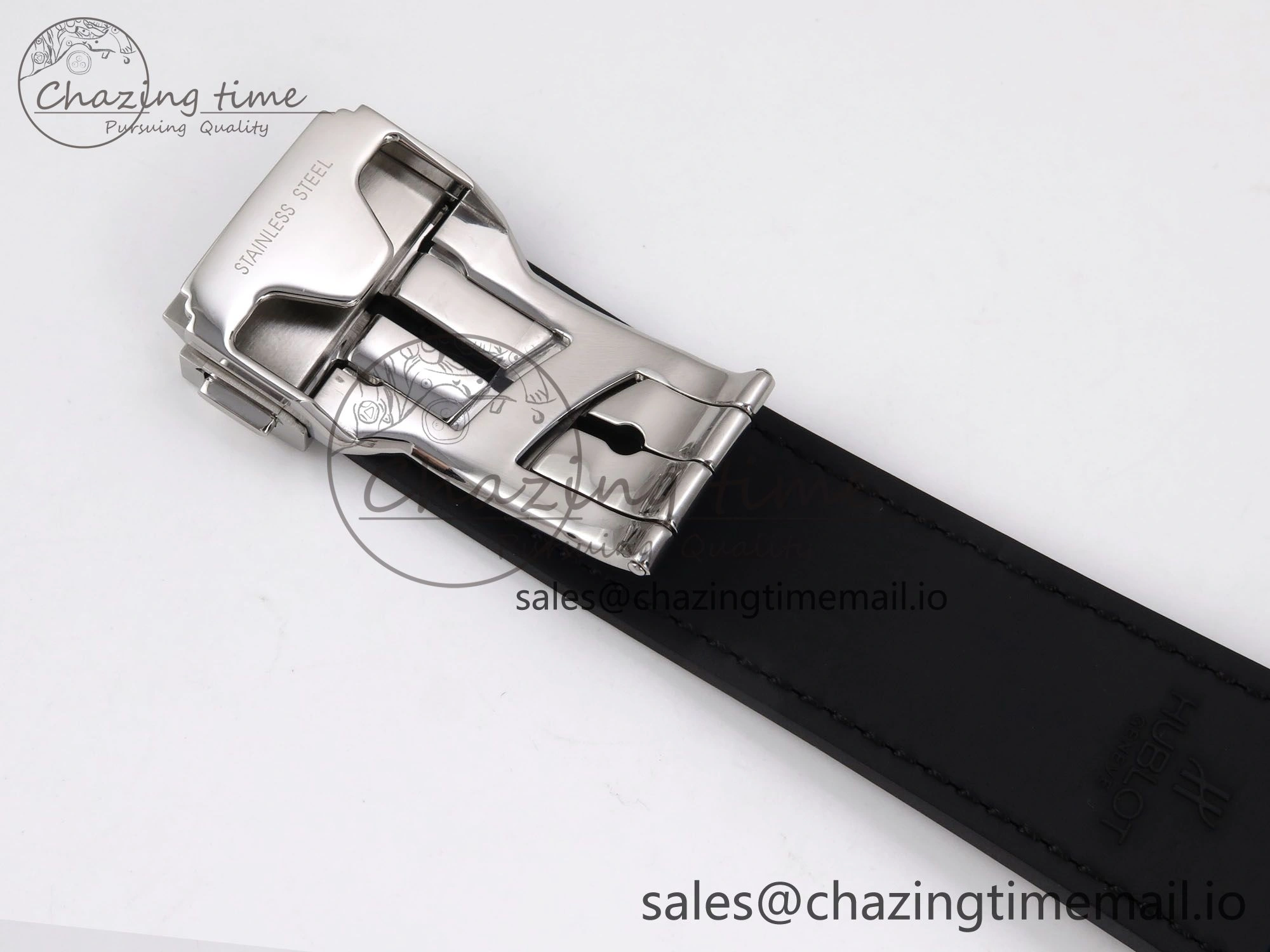 Classic Fusion 42mm SS JJF 1:1 Best Edition White Dial on Black Gummy Leather Strap