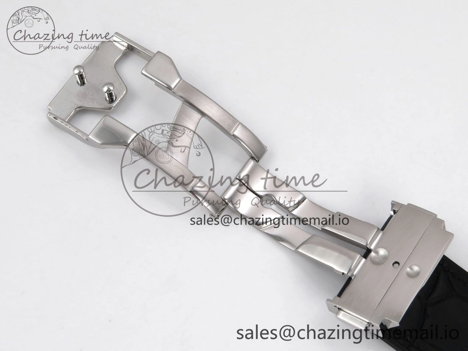 Classic Fusion 42mm SS JJF 1:1 Best Edition White Dial on Black Gummy Leather Strap
