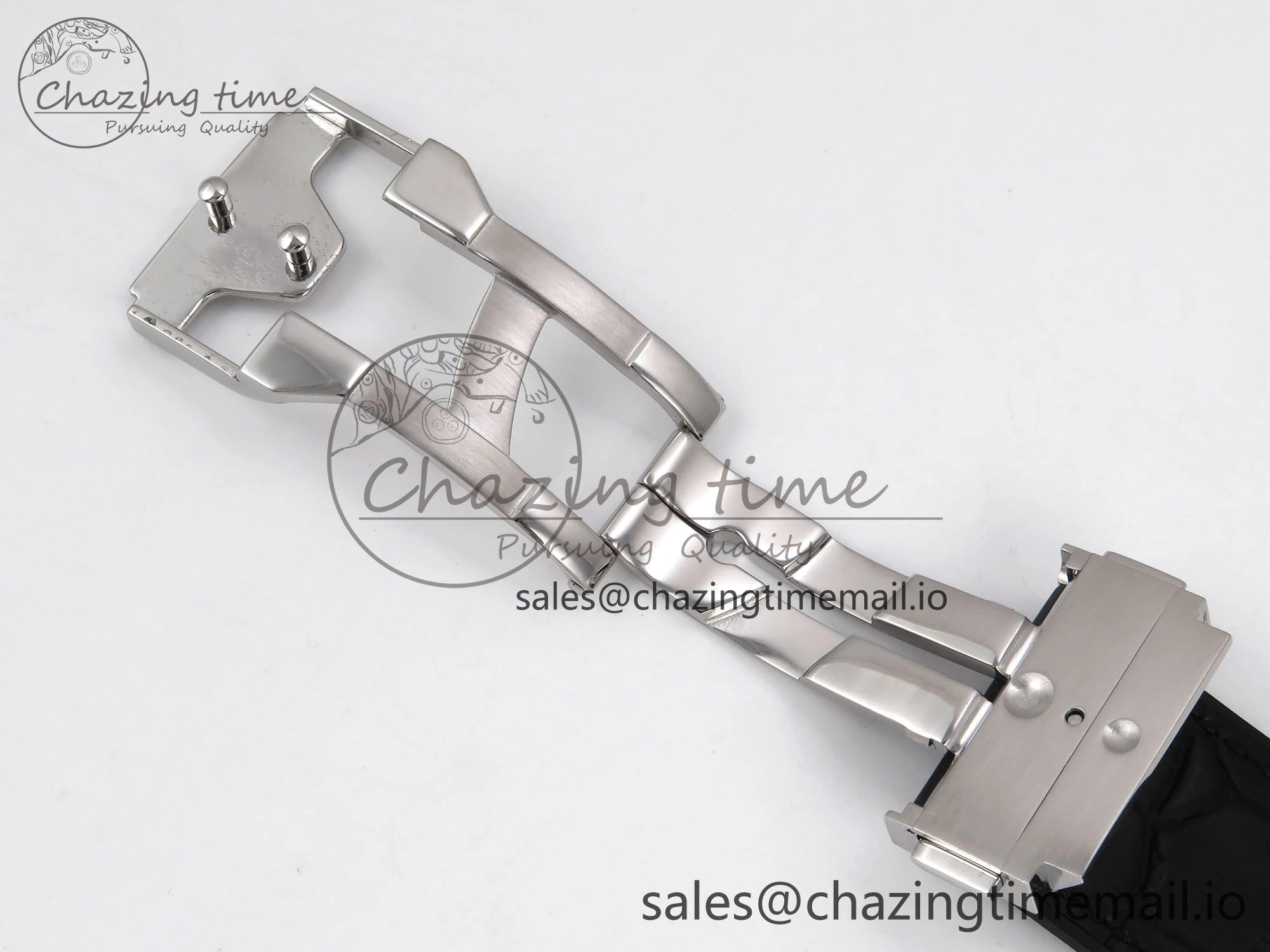 Classic Fusion 42mm SS JJF 1:1 Best Edition White Dial on Black Gummy Leather Strap