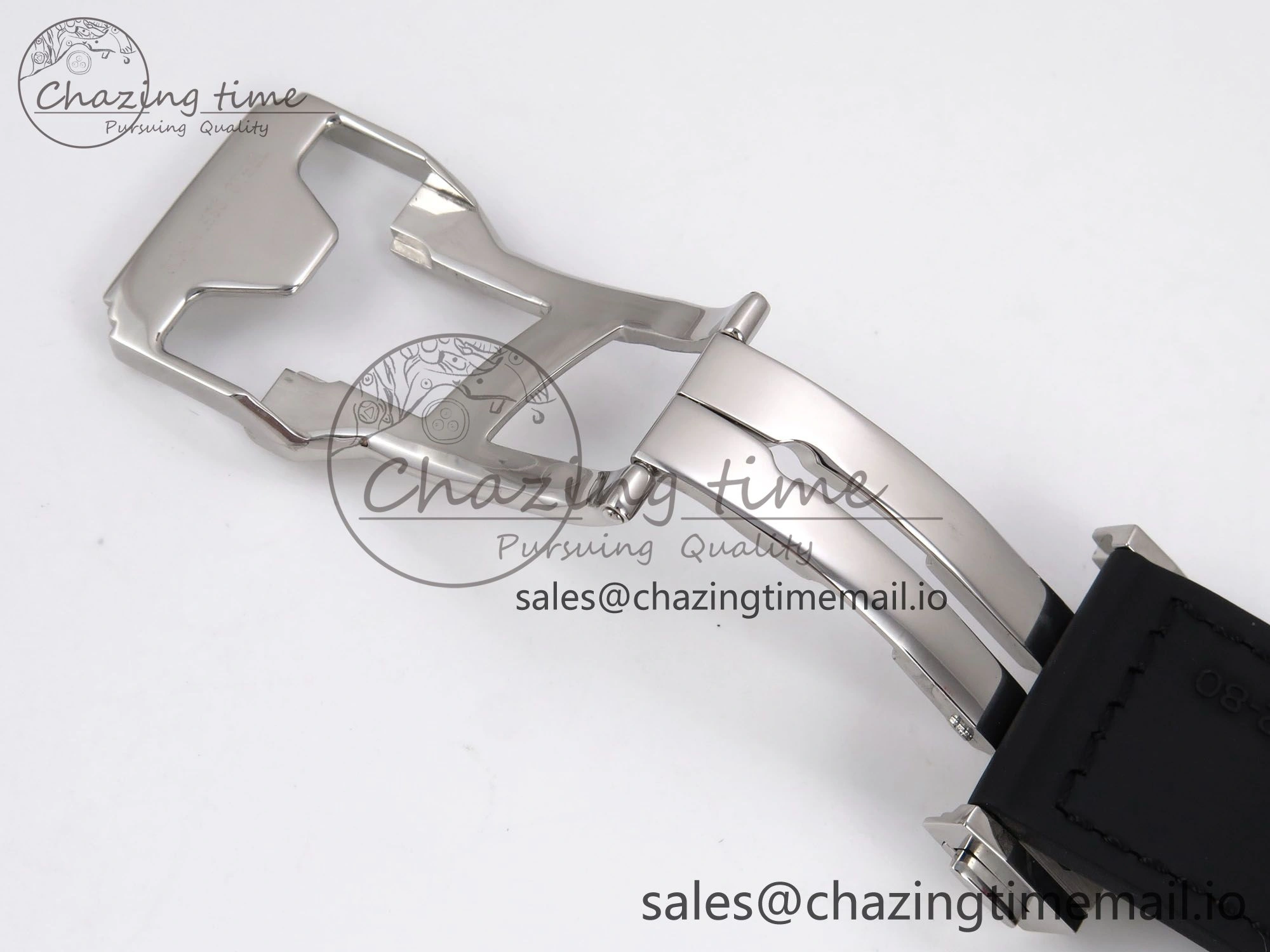Classic Fusion 42mm SS JJF 1:1 Best Edition White Dial on Black Gummy Leather Strap