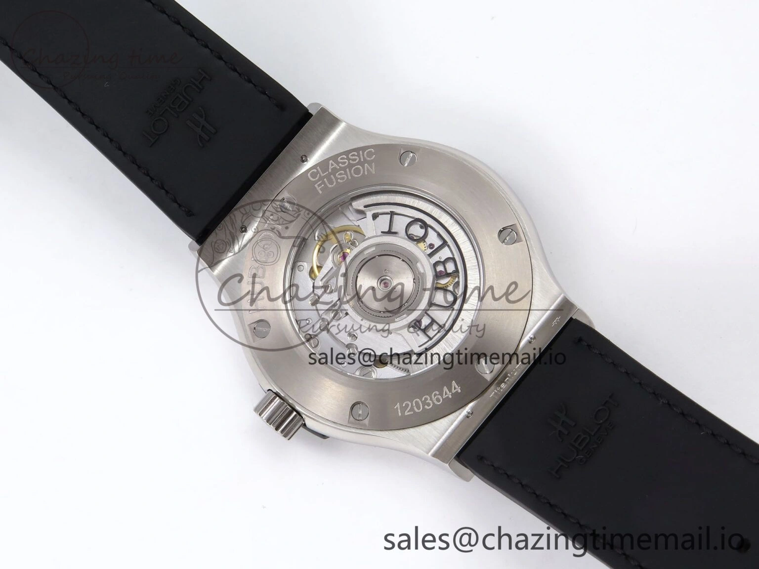 Classic Fusion 42mm SS JJF 1:1 Best Edition White Dial on Black Gummy Leather Strap