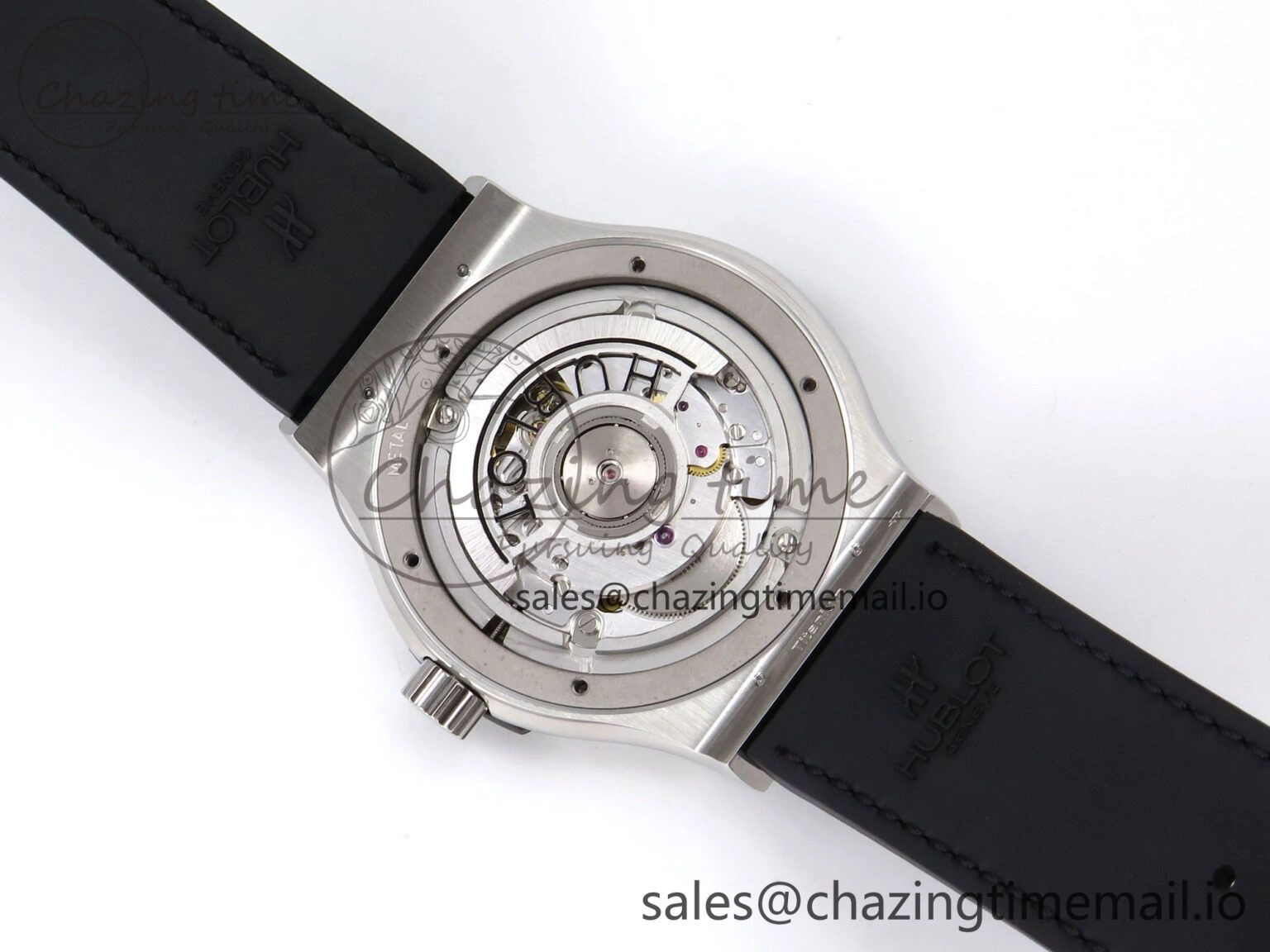 Classic Fusion 42mm SS JJF 1:1 Best Edition White Dial on Black Gummy Leather Strap