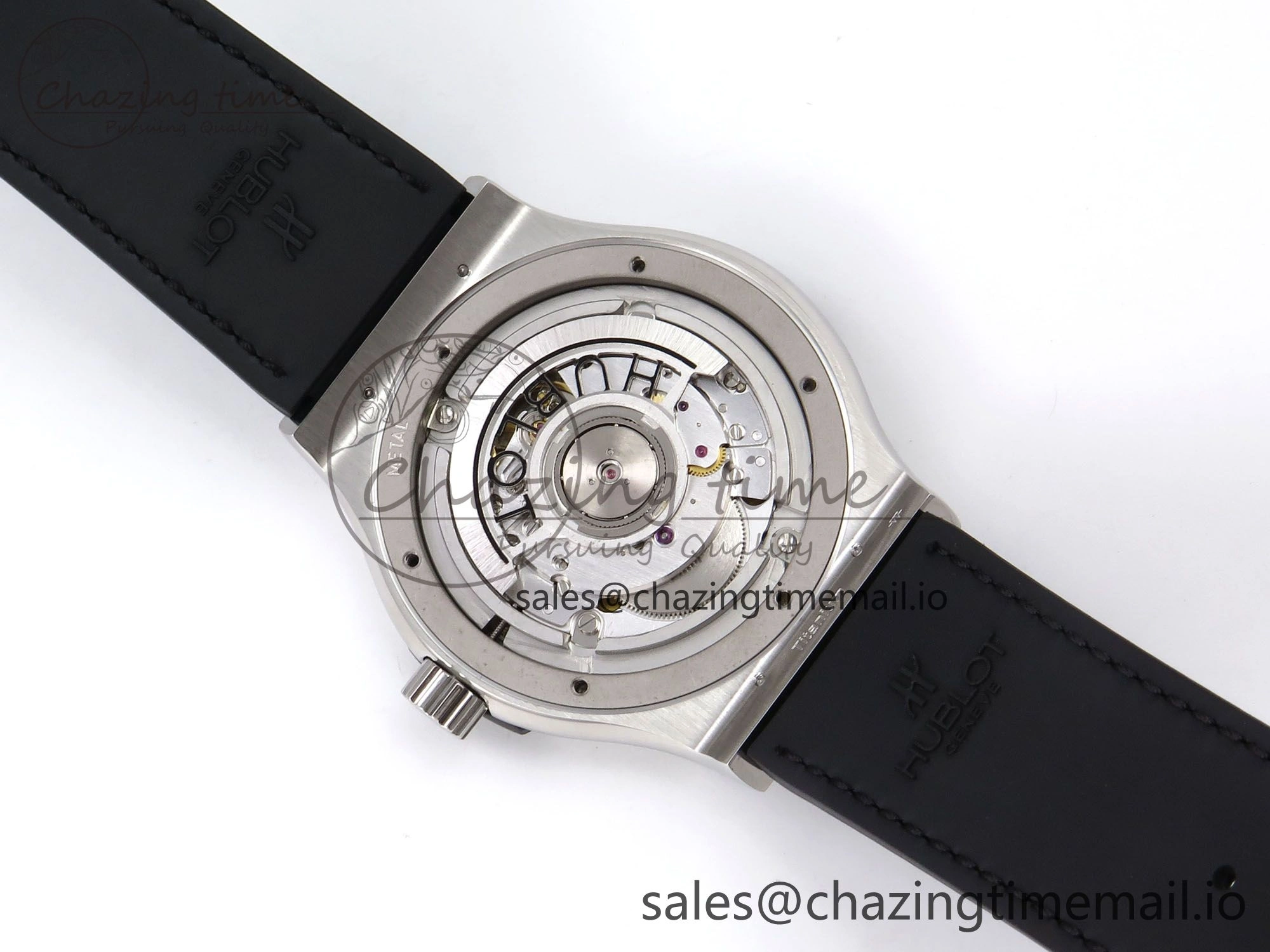 Classic Fusion 42mm SS JJF 1:1 Best Edition White Dial on Black Gummy Leather Strap