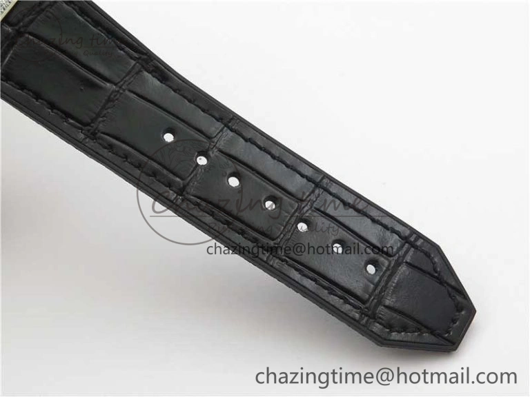 Classic Fusion 42mm SS Paved Diamonds Bezel B50F Black Dial On Gummy Strap A2892