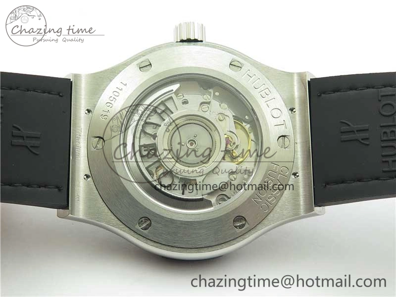 Classic Fusion 42mm SS Paved Diamonds Bezel B50F Gray Dial On Gummy Strap A2892