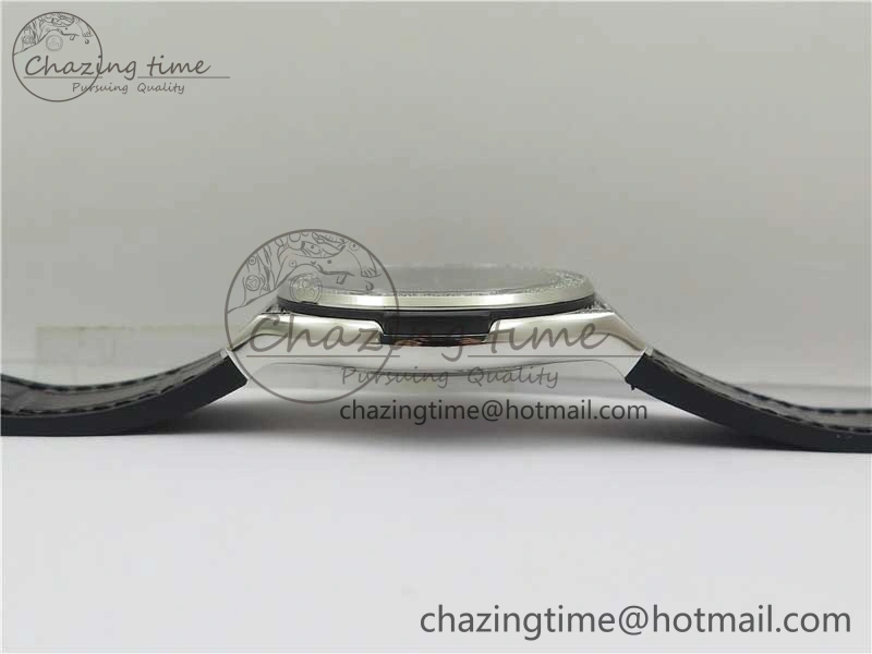 Classic Fusion 42mm SS Paved Diamonds Case Bezel B50F Black Dial On Gummy Strap A2892