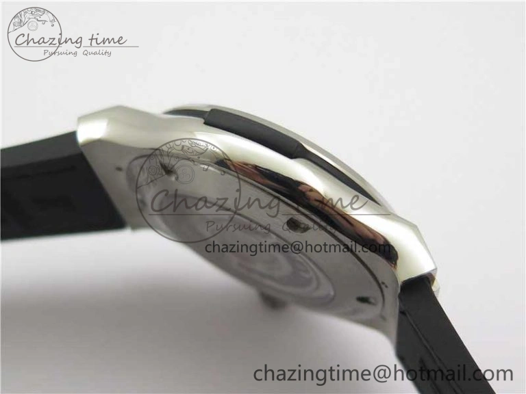 Classic Fusion 42mm SS Paved Diamonds Case Bezel B50F Gray Dial On Gummy Strap A2892