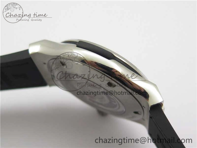 Classic Fusion 42mm SS Paved Diamonds Case Bezel B50F Gray Dial On Gummy Strap A2892