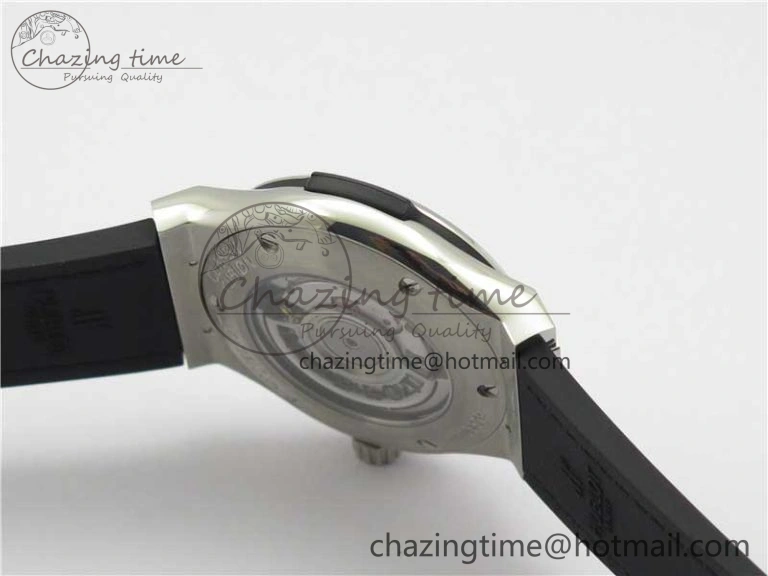 Classic Fusion 42mm SS WWF 1:1 Best Edition Black Dial On Gummy Strap Asian HB1112