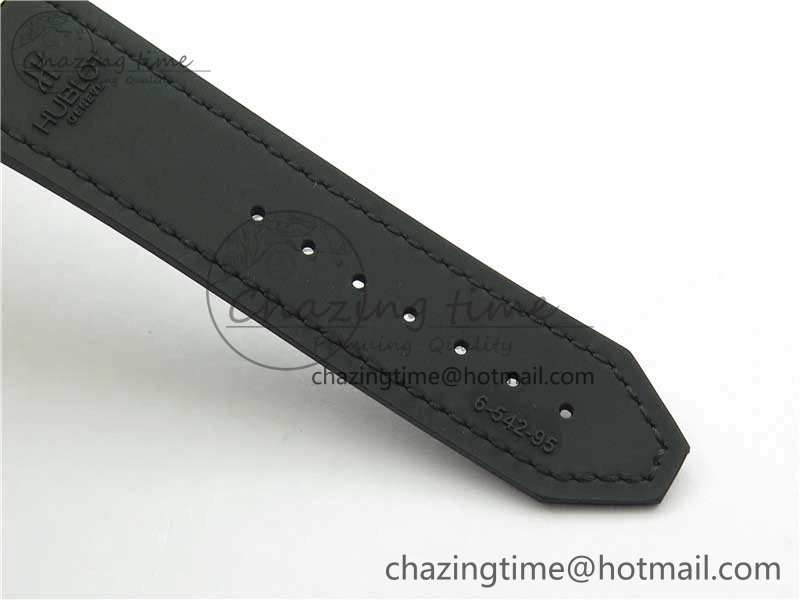 Classic Fusion 42mm SS WWF 1:1 Best Edition Black Dial On Gummy Strap Asian HB1112