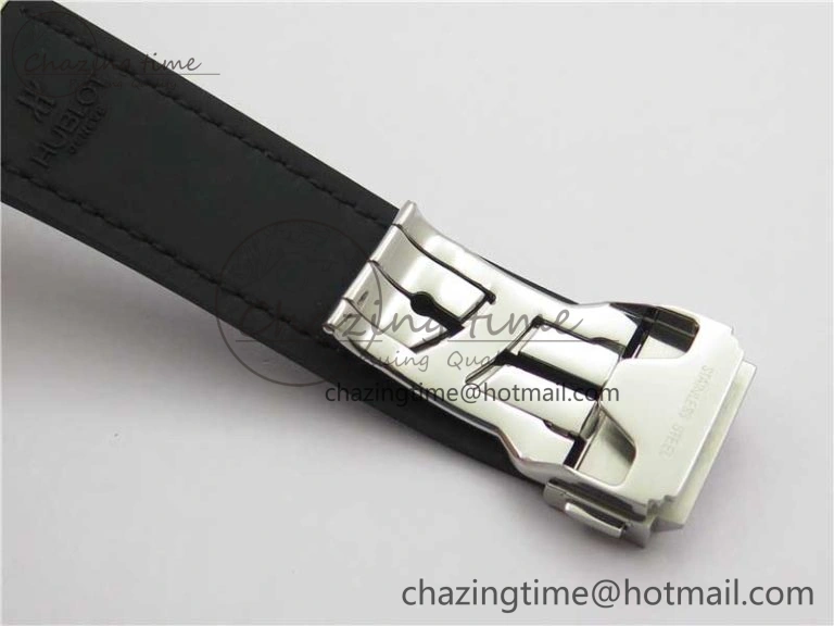 Classic Fusion 42mm SS WWF 1:1 Best Edition Black Dial On Gummy Strap Asian HB1112