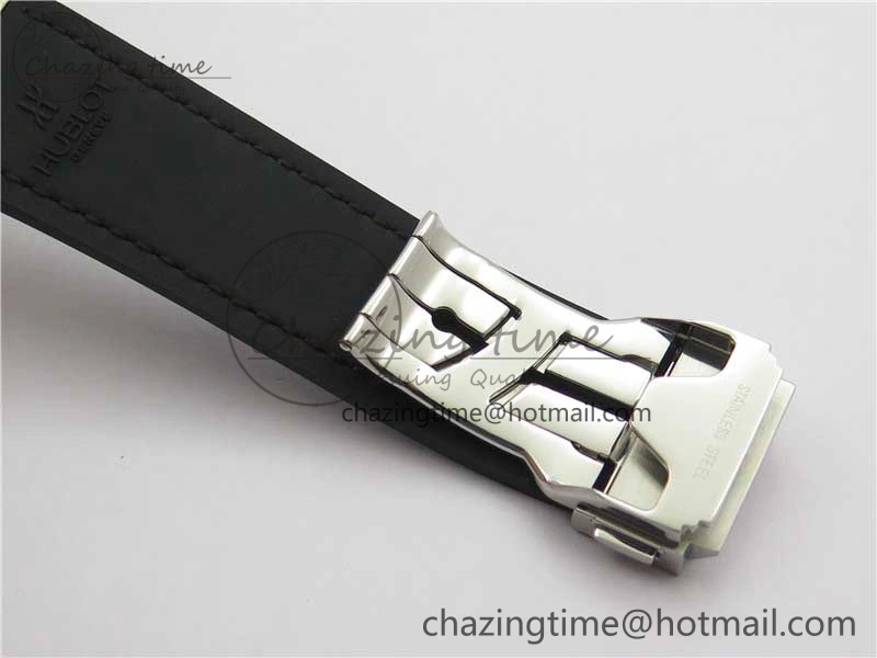 Classic Fusion 42mm SS WWF 1:1 Best Edition Black Dial On Gummy Strap Asian HB1112