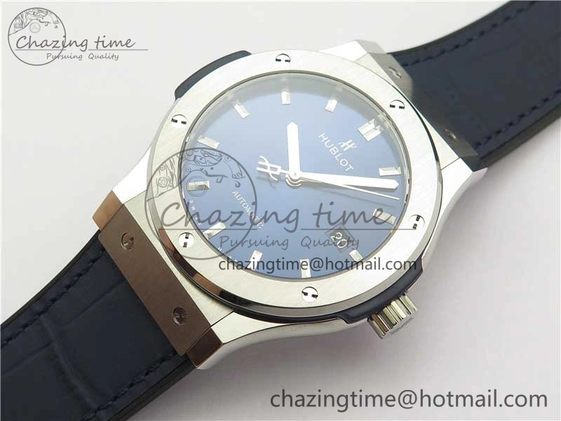 Classic Fusion 42mm SS WWF 1:1 Best Edition Blue Dial On Gummy Strap Asian HB1112
