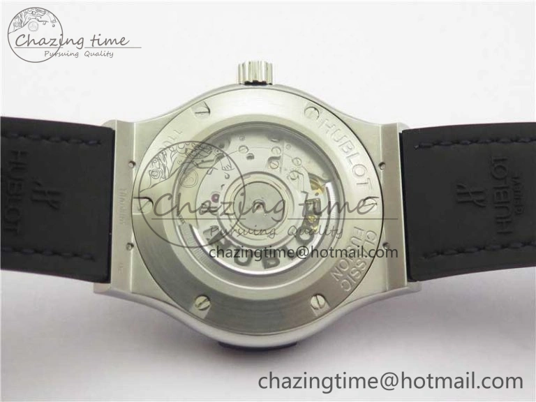 Classic Fusion 42mm SS WWF 1:1 Best Edition Blue Dial On Gummy Strap Asian HB1112