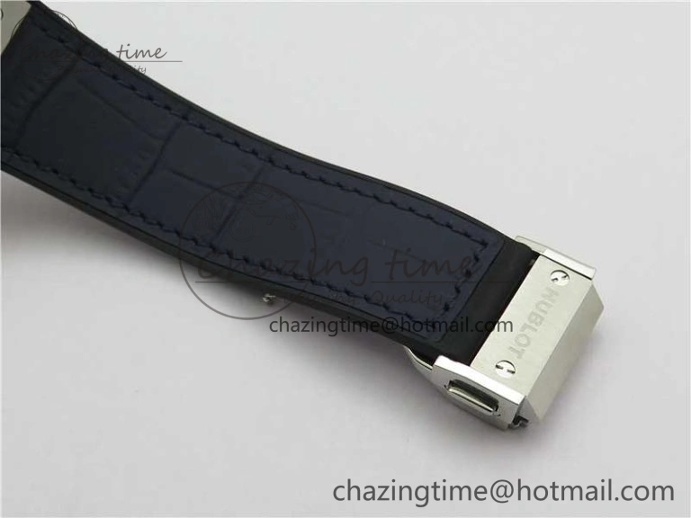 Classic Fusion 42mm SS WWF 1:1 Best Edition Blue Dial On Gummy Strap Asian HB1112