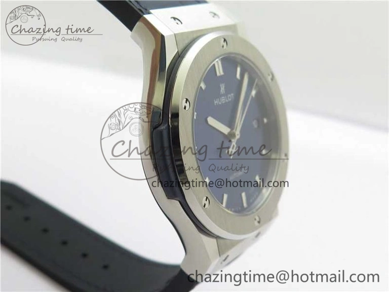 Classic Fusion 42mm SS WWF 1:1 Best Edition Blue Dial On Gummy Strap Asian HB1112