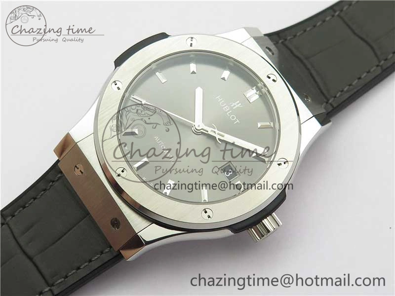 Classic Fusion 42mm SS WWF 1:1 Best Edition Gray Dial On Gummy Strap Asian HB1112