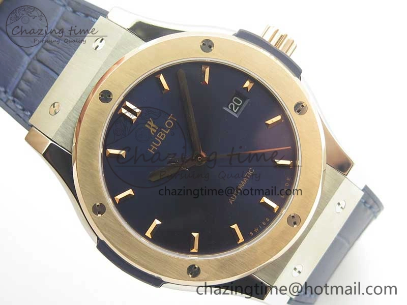 Classic Fusion 42mm Ti RG F16 Factory 1:1 Best Edition Blue Dial On Gummy Strap A2892