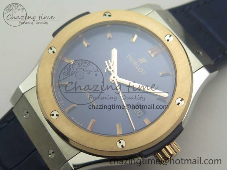 Classic Fusion 42mm Ti RG F16 Factory 1:1 Best Edition Blue Dial On Gummy Strap A2892