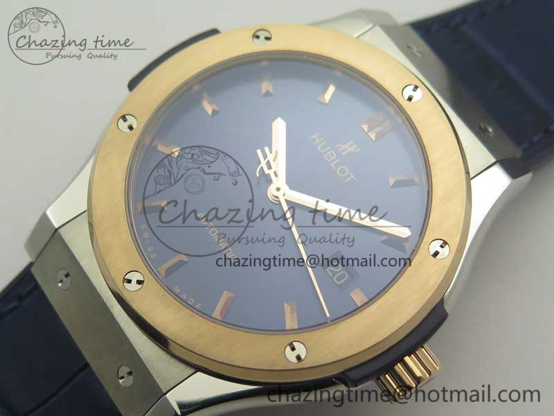 Classic Fusion 42mm Ti RG F16 Factory 1:1 Best Edition Blue Dial On Gummy Strap A2892