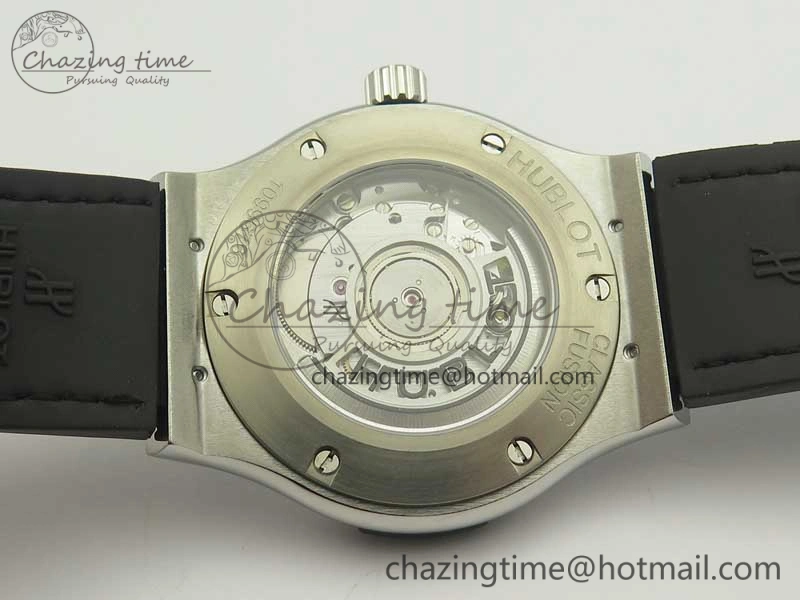 Classic Fusion 42mm Titanium F16 Factory 1:1 Best Edition Black Dial On Gummy Strap A2892